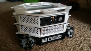 Front view showing IR LEDs and camera